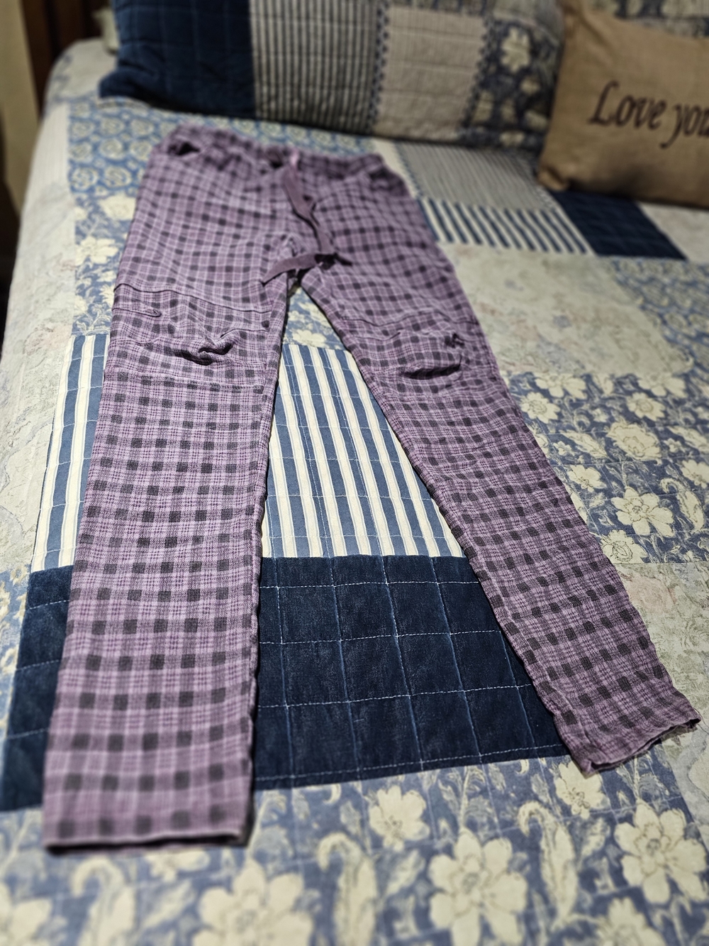 Tempo Paris Womens Purple Plaid Skinny Jeans